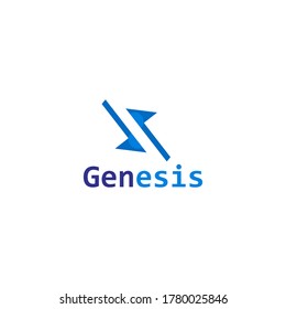 Ilustración vectorial gráfico de la génesis datos móviles con el mejor color azul para el logotipo de tecnología