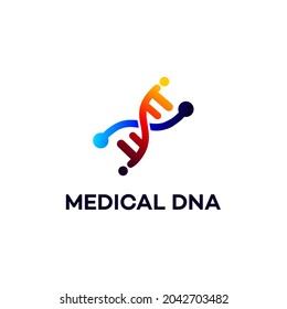 illustration vector graphic of genetic dna logo and icon good for science, research, technology, biology icon