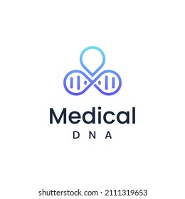 illustration vector graphic of genetic dna logo and icon good for science, research, technology, biology icon
