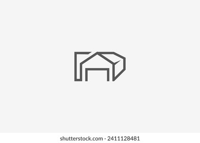 Illustration, Vektorgrafik des geometrischen abstrakten Luxusgebäudes. Gut für Logo
