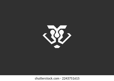 Illustration vector graphic of geometric cat face technology. Good for logo