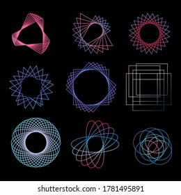 Illustration of vector graphic geometric with colorful line