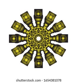 illustration vector graphic of Geometric Mandala Design. Round ornament in 3D on white background. fit for logo, icon or symbol, etc