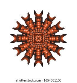 illustration vector graphic of Geometric Mandala Design. Round ornament in 3D on white background. fit for logo, icon or symbol, etc