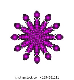 Vektorillustration des Geometrischen Mandala Designs. Rund Ornament in 3D auf weißem Hintergrund.  geeignet für Logo, Symbol oder Symbol usw.