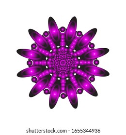 ilustración vectorial de diseño de Mandala geométrica. Ornamento redondo en 3D sobre fondo blanco. para el logotipo, icono o símbolo, etc