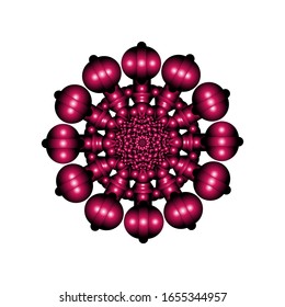 Vektorillustration des Geometrischen Mandala Designs. Rund Ornament in 3D auf weißem Hintergrund.  geeignet für Logo, Symbol oder Symbol usw.