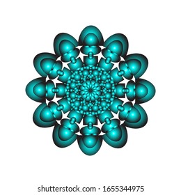illustration vector graphic of Geometric Mandala Design. Round ornament in 3D on white background.  fit for logo, icon or symbol, etc