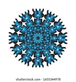 illustration vector graphic of Geometric Mandala Design. Round ornament in 3D on white background.  fit for logo, icon or symbol, etc