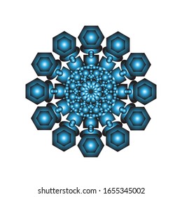 ilustración vectorial de diseño de Mandala geométrica. Ornamento redondo en 3D sobre fondo blanco. para el logotipo, icono o símbolo, etc