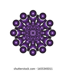 illustration vector graphic of Geometric Mandala Design. Round ornament in 3D on white background.  fit for logo, icon or symbol, etc