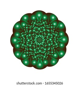 illustration vector graphic of Geometric Mandala Design. Round ornament in 3D on white background.  fit for logo, icon or symbol, etc