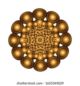ilustración vectorial de diseño de Mandala geométrica. Ornamento redondo en 3D sobre fondo blanco. para el logotipo, icono o símbolo, etc