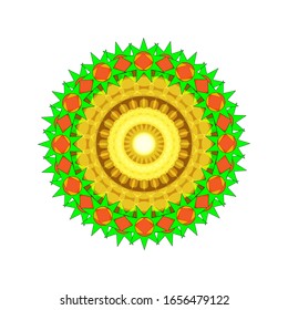 Vektorillustration des Geometrischen Mandala Designs.  Mandala Blumendekoration.  geeignet für Logo, Symbol oder Symbol usw.