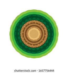 Vektorillustration des Geometrischen Mandala Designs. Konstruktionselement für Kreissornamente. Mandala Blumendekoration.  geeignet für Logo, Symbol oder Symbol usw.