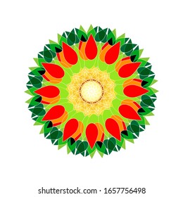ilustración vectorial de diseño de Mandala geométrica. Elemento de diseño de adorno circular.  Decoración de flores de Mandala. para el logotipo, icono o símbolo, etc