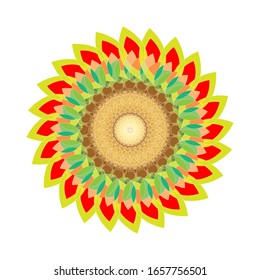 ilustración vectorial de diseño de Mandala geométrica. Elemento de diseño de adorno circular.  Decoración de flores de Mandala. para el logotipo, icono o símbolo, etc