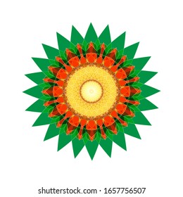 ilustración vectorial de diseño de Mandala geométrica. Elemento de diseño de adorno circular.  Decoración de flores de Mandala. para el logotipo, icono o símbolo, etc
