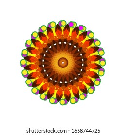 ilustración vectorial de diseño de Mandala geométrica. Elemento de diseño de adorno circular.  Decoración de flores de Mandala. para el logotipo, icono o símbolo, etc