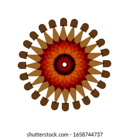 ilustración vectorial de diseño de Mandala geométrica. Elemento de diseño de adorno circular.  Decoración de flores de Mandala. para el logotipo, icono o símbolo, etc