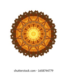 ilustración vectorial de diseño de Mandala geométrica. Elemento de diseño de adorno circular.  Decoración de flores de Mandala. para el logotipo, icono o símbolo, etc