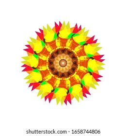 ilustración vectorial de diseño de Mandala geométrica. Elemento de diseño de adorno circular.  Decoración de flores de Mandala. para el logotipo, icono o símbolo, etc