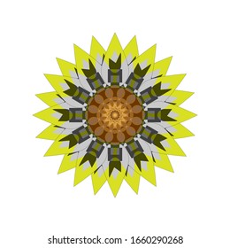 Vektorillustration des Geometrischen Mandala Designs. Konstruktionselement für Kreissornamente. Mandala Blumendekoration. geeignet für Logo, Symbol oder Symbol usw.