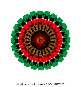ilustración vectorial de diseño de Mandala geométrica. Elemento de diseño de adorno circular. Decoración de flores de Mandala. para el logotipo, icono o símbolo, etc
