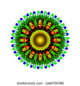 illustration vector graphic of Geometric Mandala Design. Beautifully fragmented geometrical art form encompassing abstract shapes. Mandala flower decoration. fit for logo, icon or symbol, etc