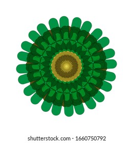 Vektorillustration des Geometrischen Mandala Designs. Schöne, fragmentierte geometrische Kunstform mit abstrakten Formen. Mandala Blumendekoration. geeignet für Logo, Symbol oder Symbol usw.