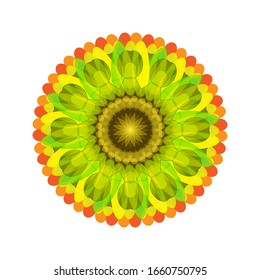 illustration vector graphic of Geometric Mandala Design. Beautifully fragmented geometrical art form encompassing abstract shapes. Mandala flower decoration. fit for logo, icon or symbol, etc