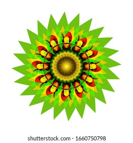 illustration vector graphic of Geometric Mandala Design. Beautifully fragmented geometrical art form encompassing abstract shapes. Mandala flower decoration. fit for logo, icon or symbol, etc