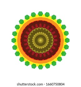 illustration vector graphic of Geometric Mandala Design. Beautifully fragmented geometrical art form encompassing abstract shapes. Mandala flower decoration. fit for logo, icon or symbol, etc