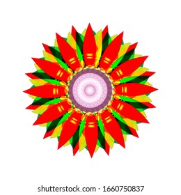 illustration vector graphic of Geometric Mandala Design. Beautifully fragmented geometrical art form encompassing abstract shapes. Mandala flower decoration. fit for logo, icon or symbol, etc