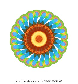 illustration vector graphic of Geometric Mandala Design. Beautifully fragmented geometrical art form encompassing abstract shapes. Mandala flower decoration. fit for logo, icon or symbol, etc