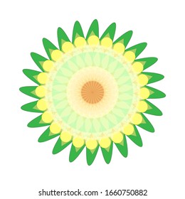 ilustración vectorial de diseño de Mandala geométrica. Forma de arte geométrico bellamente fragmentada que abarca formas abstractas. Decoración de flores de Mandala. para el logotipo, icono o símbolo, etc