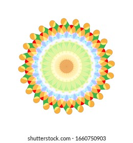 illustration vector graphic of Geometric Mandala Design. Beautifully fragmented geometrical art form encompassing abstract shapes. Mandala flower decoration. fit for logo, icon or symbol, etc