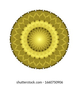 ilustración vectorial de diseño de Mandala geométrica. Forma de arte geométrico bellamente fragmentada que abarca formas abstractas. Decoración de flores de Mandala. para el logotipo, icono o símbolo, etc