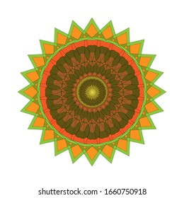 illustration vector graphic of Geometric Mandala Design. Beautifully fragmented geometrical art form encompassing abstract shapes. Mandala flower decoration. fit for logo, icon or symbol, etc
