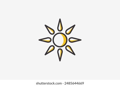 Illustration vector graphic of geometric sun Good for logo