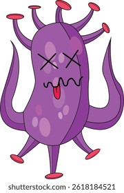 Ilustração de gráficos vetoriais de germes, vírus, ameba, bactérias que são malignas, adequadas para a saúde e mundo da biologia.