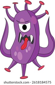 Ilustração de gráficos vetoriais de germes, vírus, ameba, bactérias que são malignas, adequadas para a saúde e mundo da biologia.