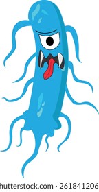 Ilustração de gráficos vetoriais de germes, vírus, ameba, bactérias que são malignas, adequadas para a saúde e mundo da biologia.