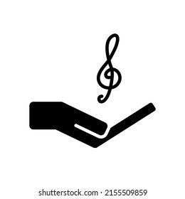 Ilustración Gráfico vectorial de la música Gesture y el icono de la mano