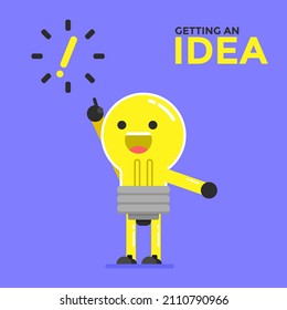 Illustration Vector Graphic Of Getting An Idea. Perfect For Science Poster, Presentation Object, Knowledge Video, Etc.