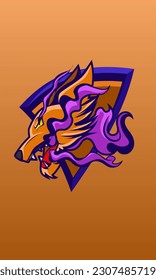 Vektorgrafik von Ghost-Wolf-Logo-Esport, perfekt für die Emblem Ihrer Team-Esport