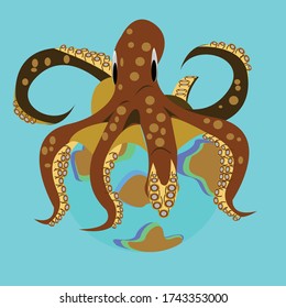 illustration vector graphic of giant squid.perfect for icon,symbol.
