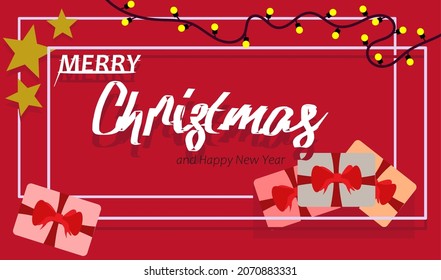 Illustration vector graphic of gift card merry christmas and happy new year. Good for gift card. Perfect for background