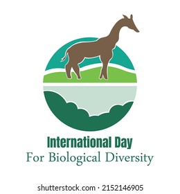 illustration vector graphic of a giraffe by the lake, perfect for international day for biological diversity, celebrate, greeting card, etc.
