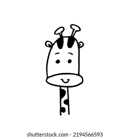 ilustración vector de la girafa gráfica personaje de la cabeza caricatura bueno para camiseta, portada de libro, etc